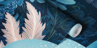 Dreamy Axolotl Oasis Blue Mural by HappyWall