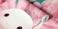 Dreamy Axolotl Oasis Pink Mural by HappyWall