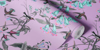 Floral Birds Purple Mural by HappyWall