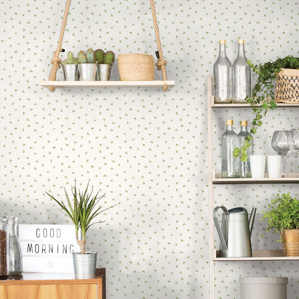 Leaf Toss Wallpaper by Galerie (Just Kitchens Collection)
