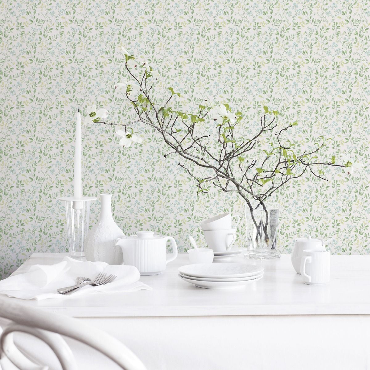 Spring Leaf Trail Wallpaper by Galerie (Just Kitchens Collection)