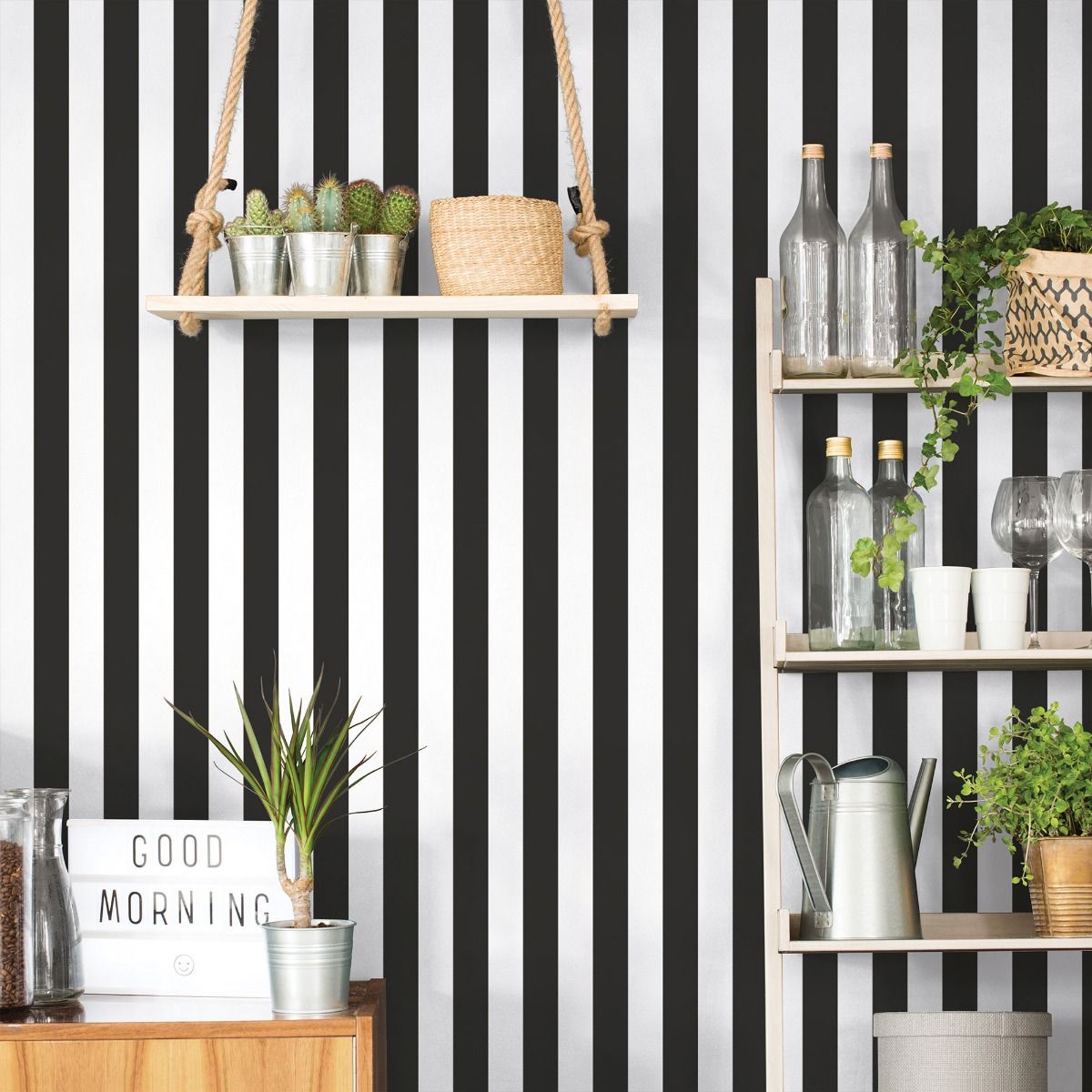 Awning Stripe Wallpaper by Galerie (Just Kitchens Collection)