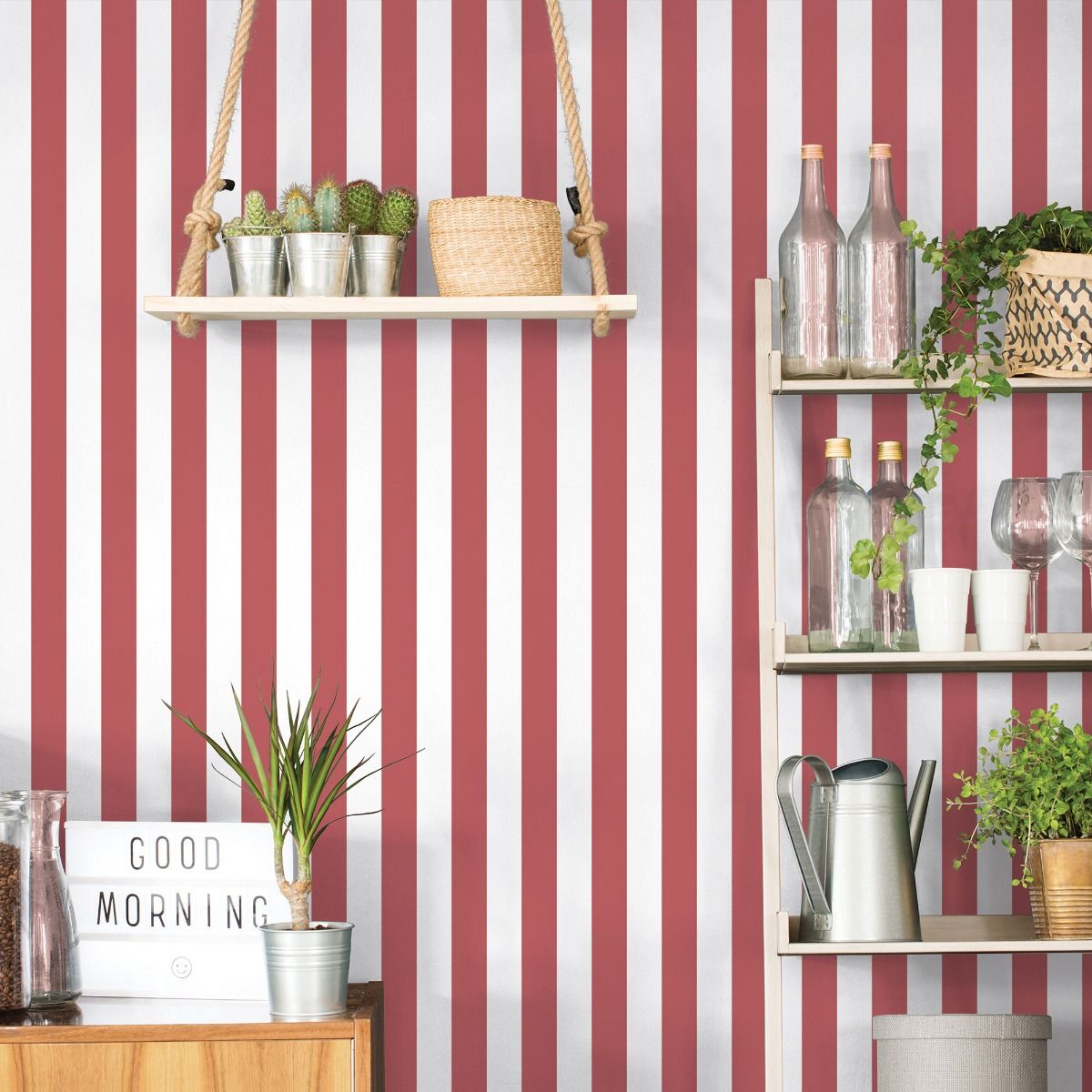 Awning Stripe Wallpaper by Galerie (Just Kitchens Collection)