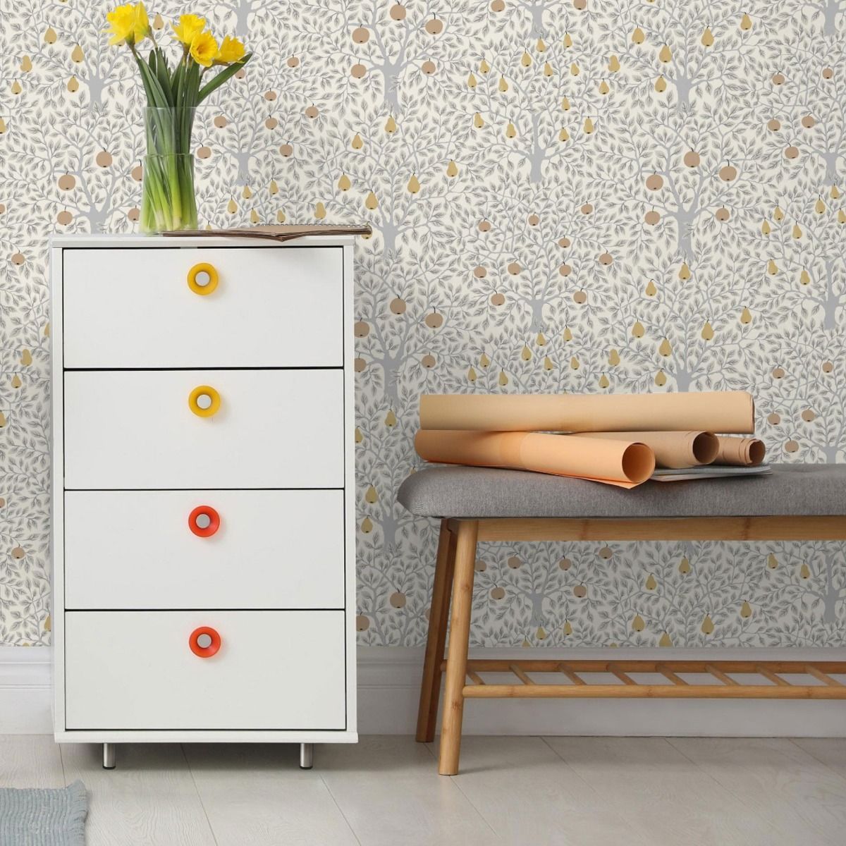 Apples and Pears Wallpaper by Galerie (Apelviken Collection)