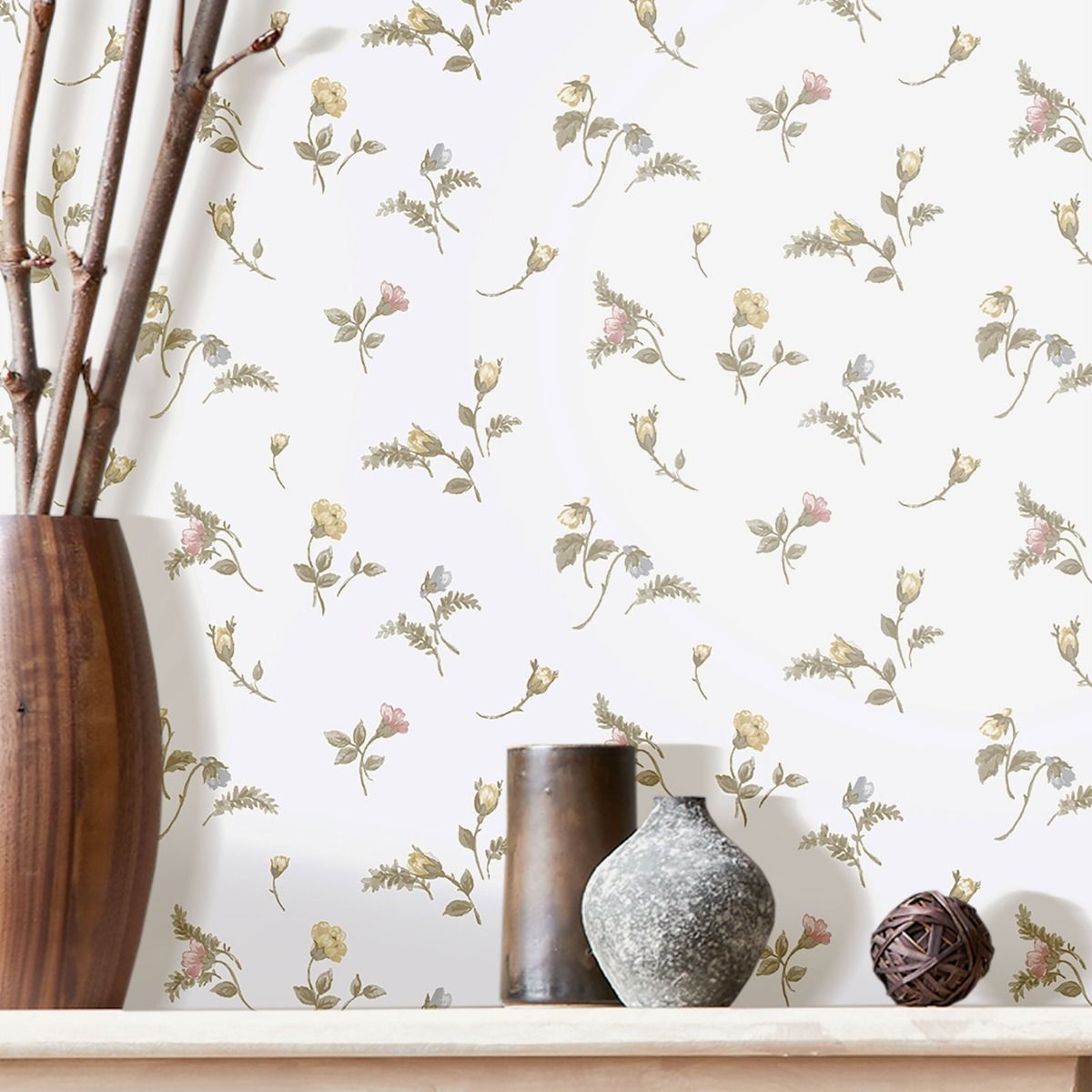 Bocciolo Blu Wallpaper by Galerie (Cottage Chic Collection)