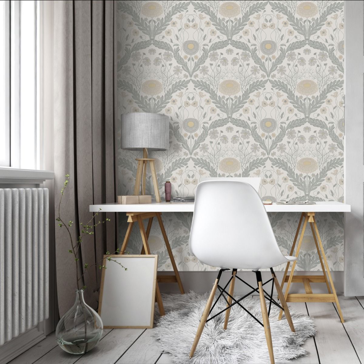 Leafy Bloom Wallpaper by Galerie (Blomstermala Collection)
