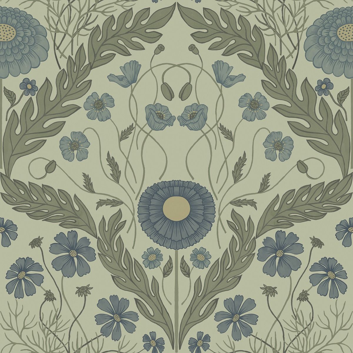 Leafy Bloom Wallpaper by Galerie (Blomstermala Collection)