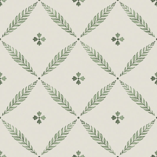 Leaf Trellis Wallpaper by Galerie (Blomstermala Collection)