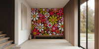 Groovy Retro Garden Flowers 60s Floral Mural by HappyWall