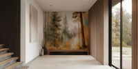 Misty Forest Scene Mural by HappyWall