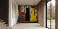 Abstract Cat Gathering Mural by HappyWall