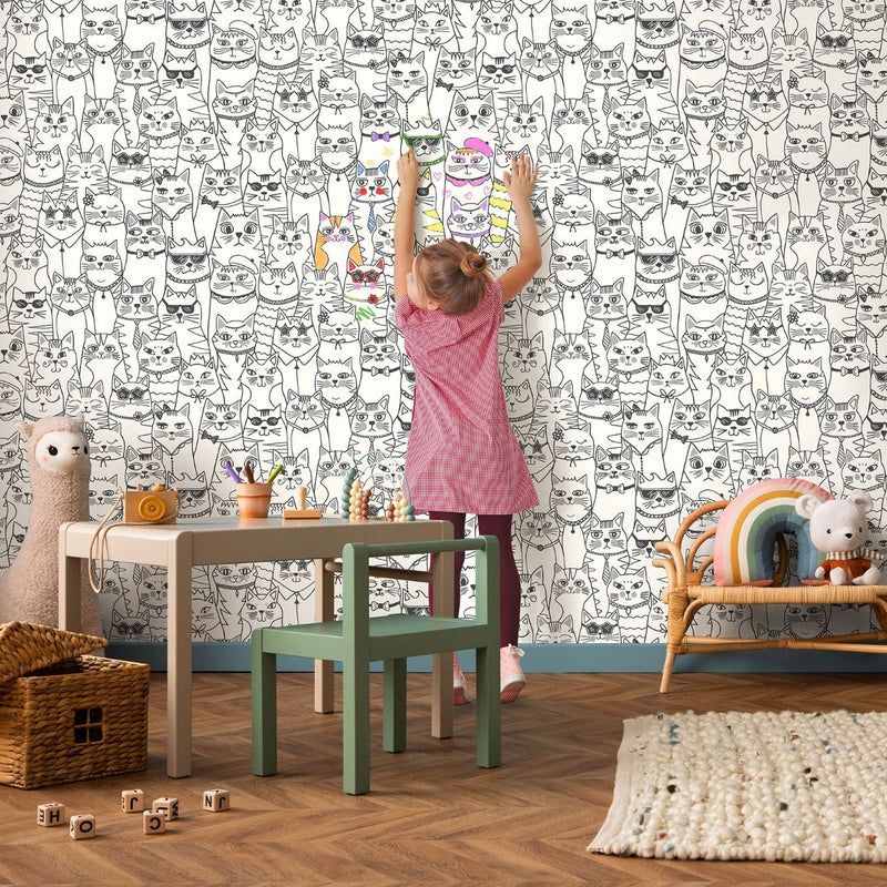 Colour Me Cats Wallpaper by Holden Decor