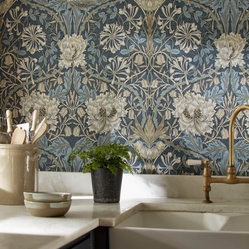 Honeysuckle & Tulip Wallpaper by Morris and Co