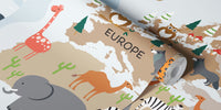 Kids World Map Mural by HappyWall