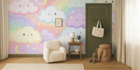 Rainbow Cloud Dreams Mural by HappyWall
