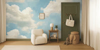 Painted Blue Sky Mural by HappyWall