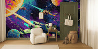 Space Battle Mural by HappyWall