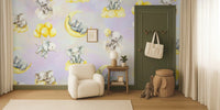 Watercolor Elephant Balloon Nursery Mural by HappyWall