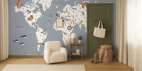 World Map For Kids Mural by HappyWall