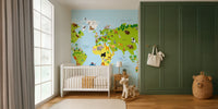 World Map Kids Mural by HappyWall