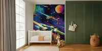 Space Battle Mural by HappyWall