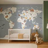 World Map For Kids Mural by HappyWall