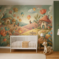 Balloon Journey in Wonderland Mural by HappyWall