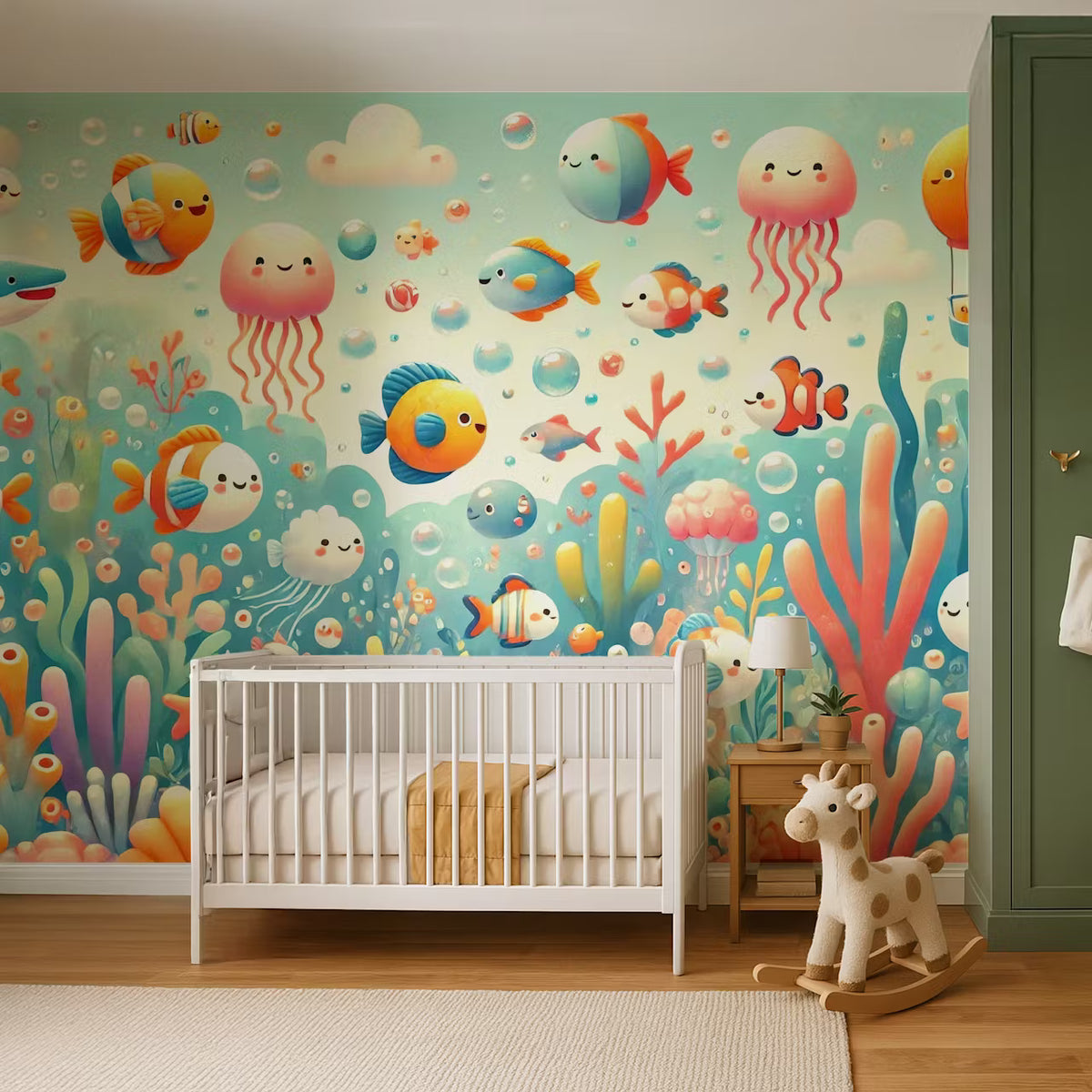 Underwater Wonders Mural by Happywall