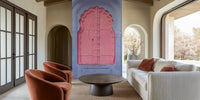Pink Window In The Blue City Mural by HappyWall