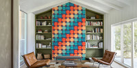 Retro 70s 80s Tennis Rainbow Stripes Mural by HappyWall