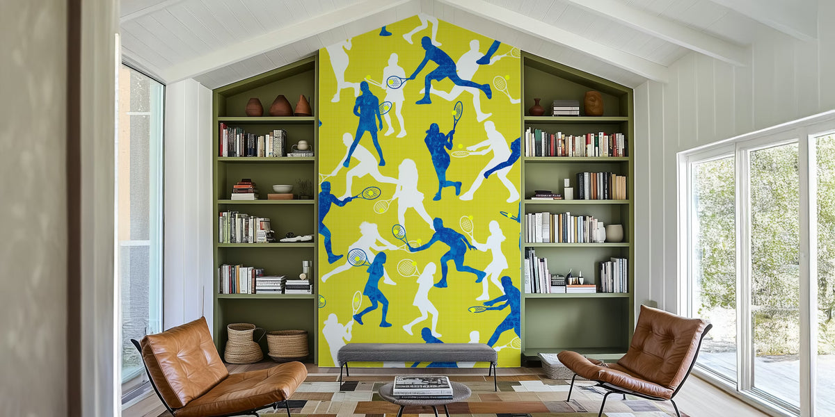 Tennis Players Pattern 4 Mural by HappyWall