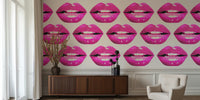 Purple Lips Mural by HappyWall