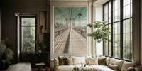 New York City Brooklyn Bridge Urban Vintage Mural by HappyWall