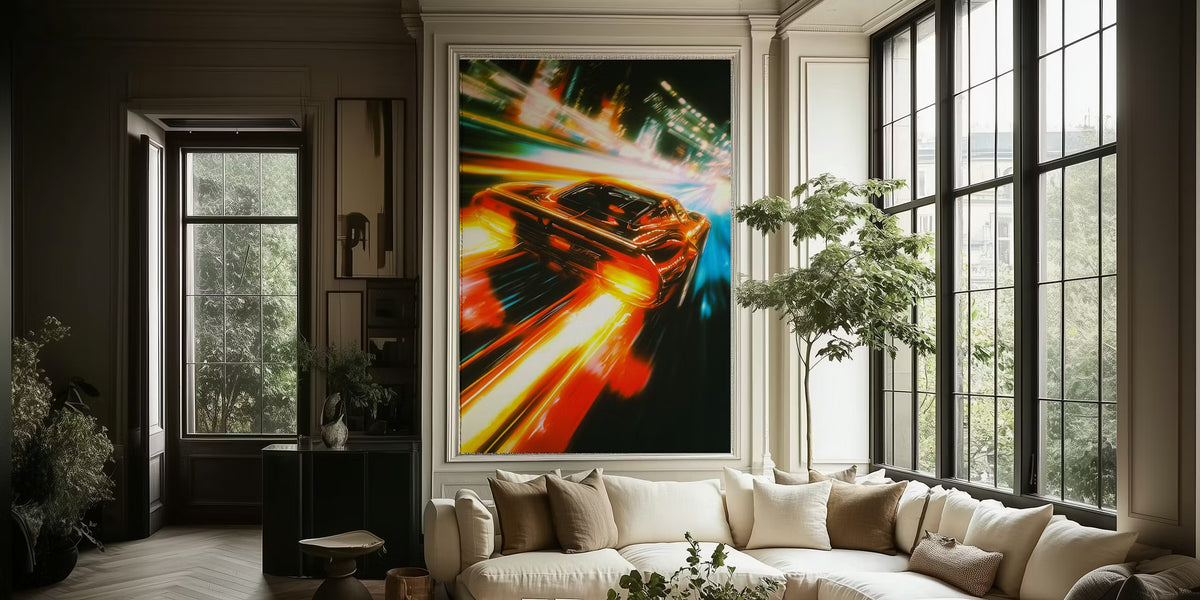 Neon Speed Rush Mural by HappyWall