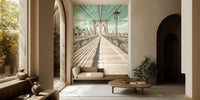 New York City Brooklyn Bridge Urban Vintage Mural by HappyWall