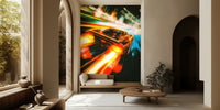 Neon Speed Rush Mural by HappyWall