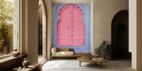 Pink Window In The Blue City Mural by HappyWall