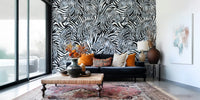 Zebra BW Mural by HappyWall