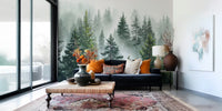 Mystical Pine Forest Mural by HappyWall