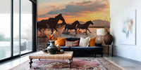 Water Horses Mural by HappyWall