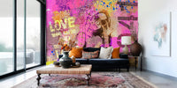 Urban Street Art Fancy Girl Mural by HappyWall