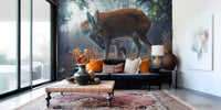 Mother and Fawn Mural by HappyWall