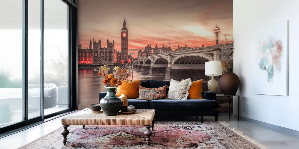 Big Ben Sunset Mural by HappyWall