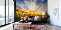 Sunflowers and the Secret Path Mural by HappyWall