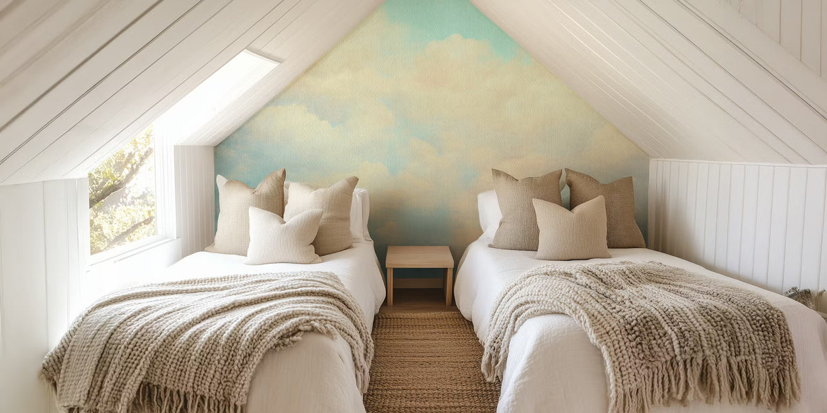 Cotton Candy Clouds Mural by HappyWall