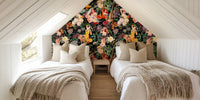 Floral and Pin-Up Girls III - Night Wallpaper Mural by HappyWall