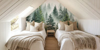 Mystical Pine Forest Mural by HappyWall