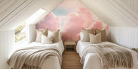 Dreamy Rose Strawberry Cotton Candy Clouds Mural by HappyWall