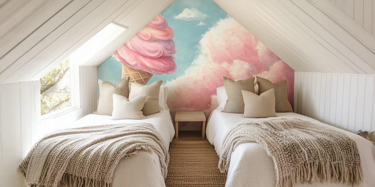 Cotton Candy Sky Dream Mural by HappyWall