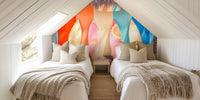 Surfboards On The Beach Mural by HappyWall